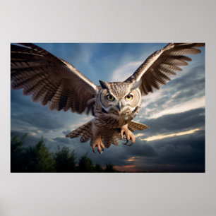 Uggla Animal Bird Majestic Wilderness Poster