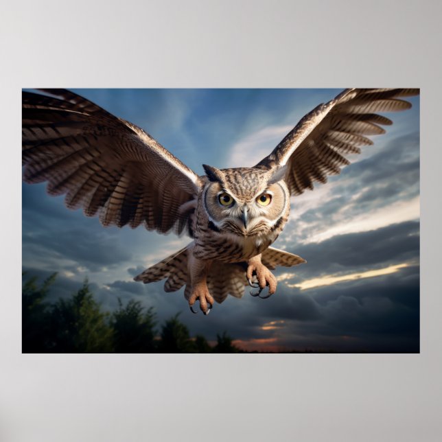Uggla Animal Bird Majestic Wilderness Poster (Framsidan)