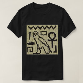 Uggla Ankh Hieroglyph Natural Artisan Crochet Prin T Shirt