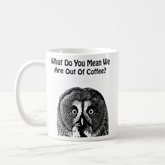 Uggla Ansikte Animals kaffekonst Kaffemugg (Vänster)