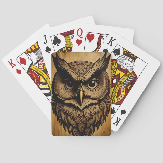 Uggla ansikte casinokort (Baksidan)