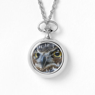 Uggla Ansikte Kvinnors världshälsa Silver Armbandsur