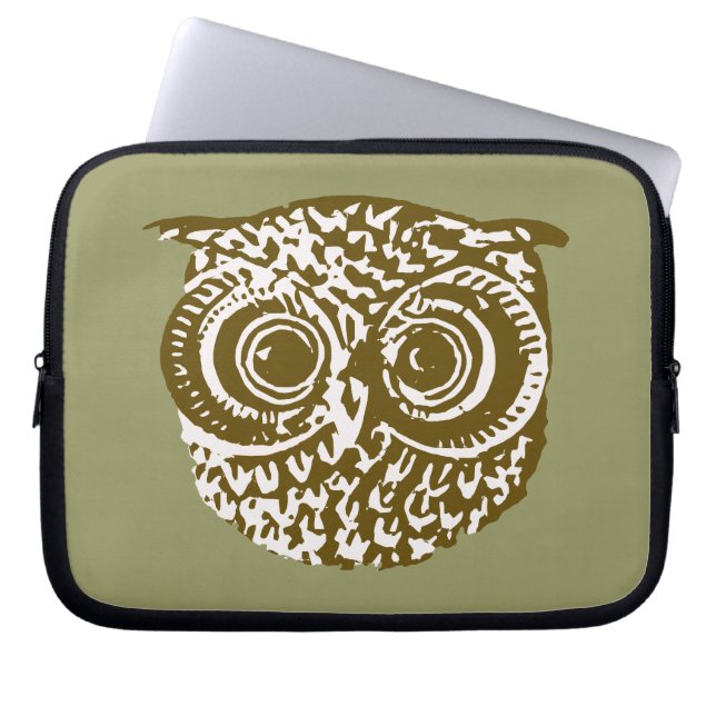 Uggla ansikte laptop sleeve (Framsidan)