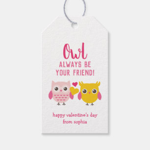 Uggla är alltid din vän Kids Valentines Party Presentetikett