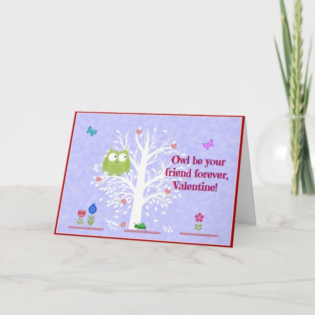 Uggla är din vän för alltid, Valentine Card Helgkort (Framsida)