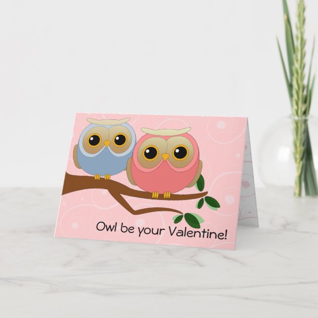 Uggla är ditt Valentine Card Helgkort (Framsida)