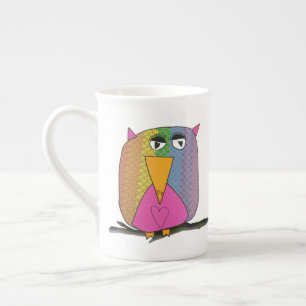 Uggla Art av Kids" Mugg Benporslin Mugg