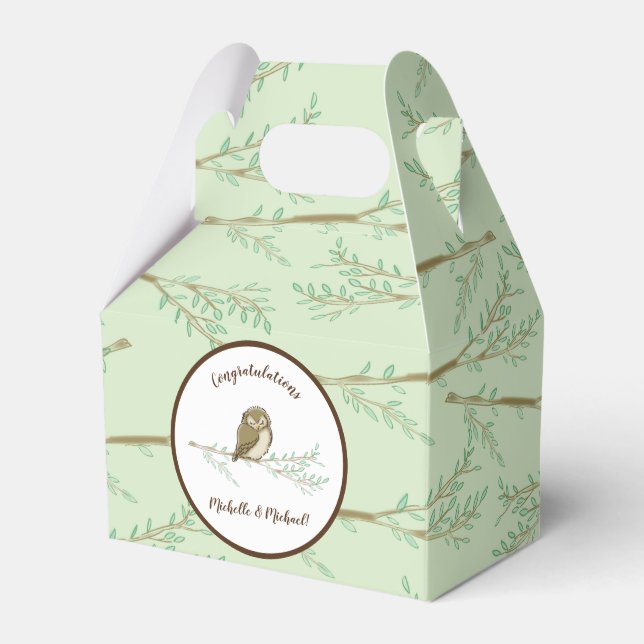 Uggla Baby Shower Woodland Presentaskar (Framsidan Sidan)