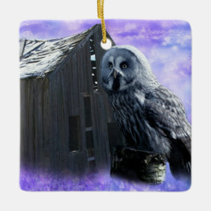 Uggla Barn Shed Julgransprydnad Keramik