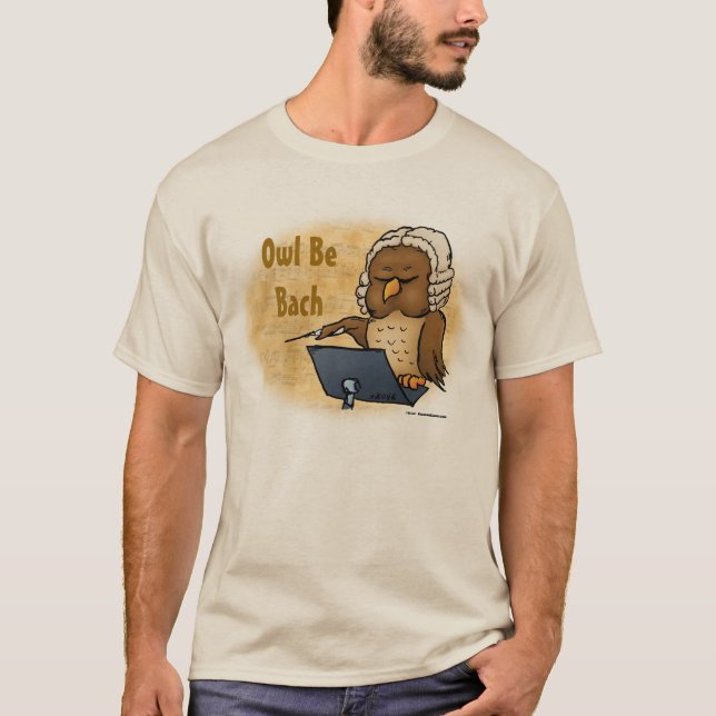 Uggla BE Bach Funny T-Shirt (Framsida)