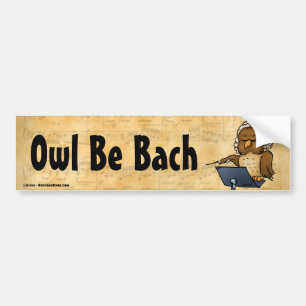 Uggla BE Bach Funny Uggla Tecknad Bildekal