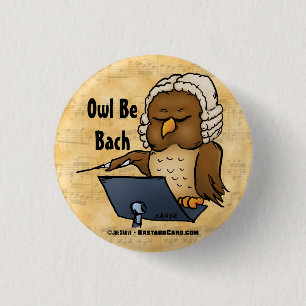 Uggla BE Bach Funny Uggla Tecknad Knapp