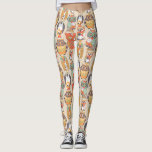 Uggla BE-samling Leggings<br><div class="desc">En fantastisk kombination av designer uggla på gyllene toner med beröring av orange och grönt.</div>