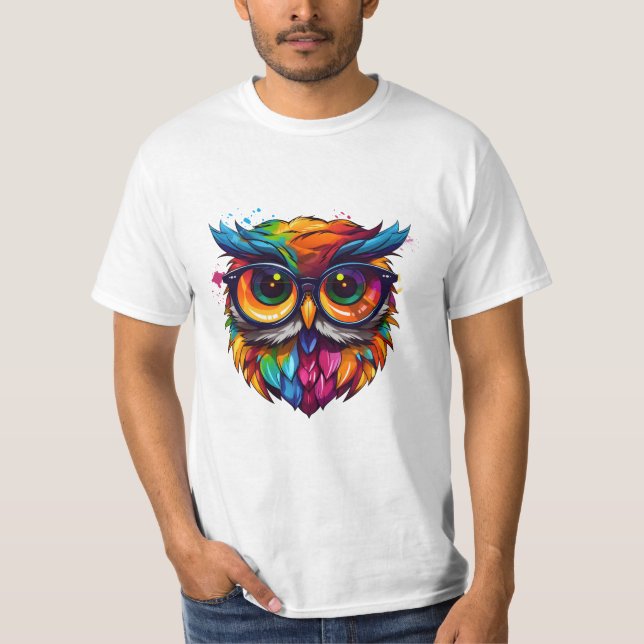 Uggla bibliotekarie: Graffiti Colorful T-shirt Art (Framsida)