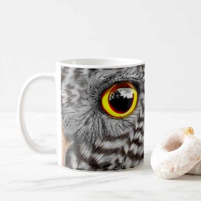 Uggla Bird Öga Coffee Mugg, Kopp (Med munk)