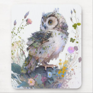 Uggla Bird Porträtt Animal Painting Wildlife Fores Musmatta