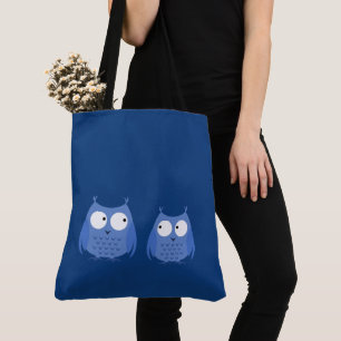 Uggla Birds Funny Cute Blue Tecknad Animals Girly Tygkasse