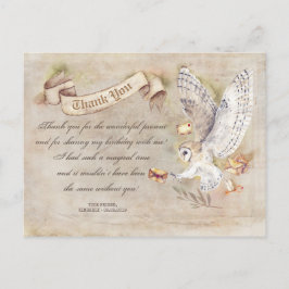 Uggla Birthday Magic Tack Vykort