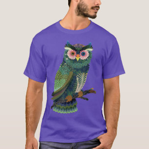 Uggla Blommigt Folk Art Asian Design Visual Graphi T Shirt