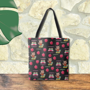 Uggla , Bokar , Red Apple Teacher Large Tote Bag Tygkasse