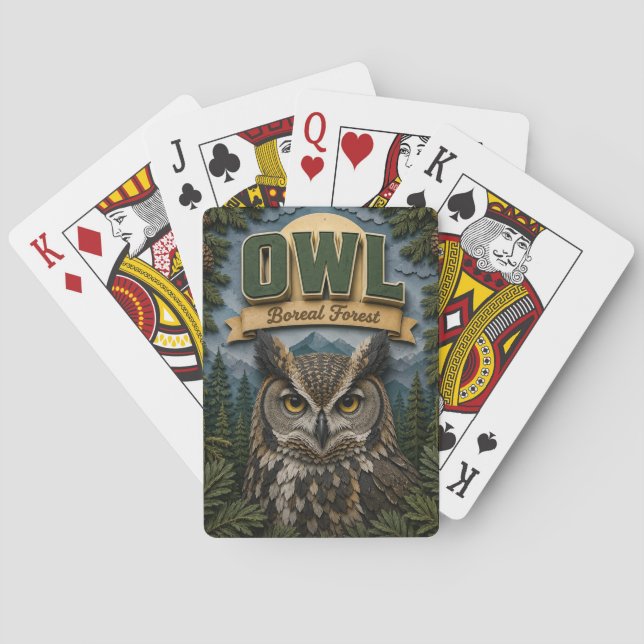 Uggla Boreal Skog POPCUT Casinokort (Baksidan)