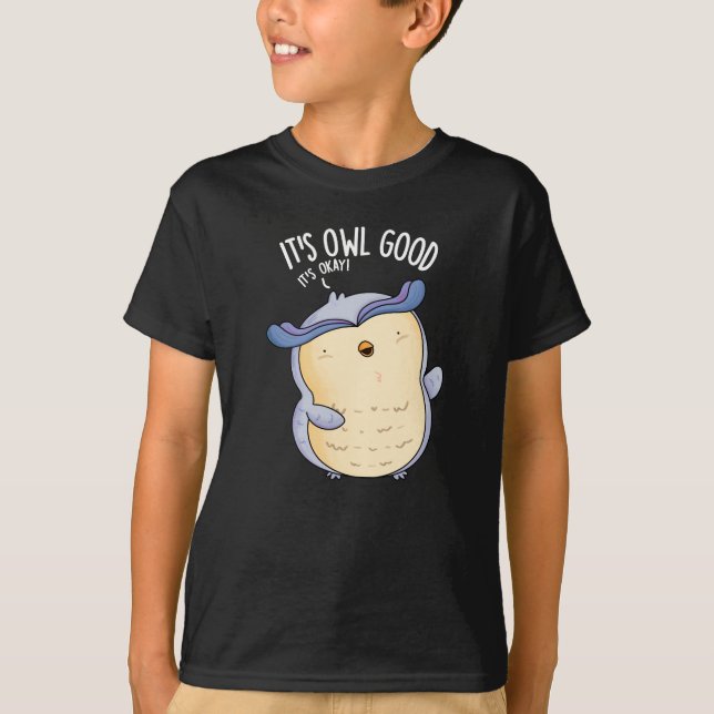 Uggla Bra Funny Bird Pun Mörk BG T Shirt (Framsida)