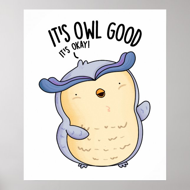 Uggla Bra Funny Bird Pun Poster (Framsidan)