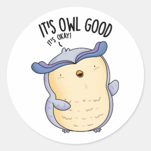 Uggla Bra Funny Bird Pun Runt Klistermärke