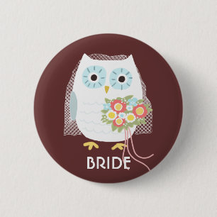 Uggla Bride with Veil and Flowers Cute-frun att Knapp