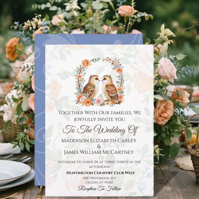 Uggla bröllop Invi Inbjudningar (Celebrate your special day with this enchanting woodland owl design!)