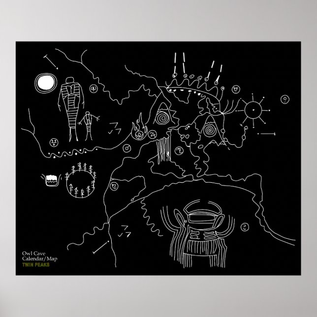 Uggla Cave Karta - Twin Peaks Poster (Framsidan)