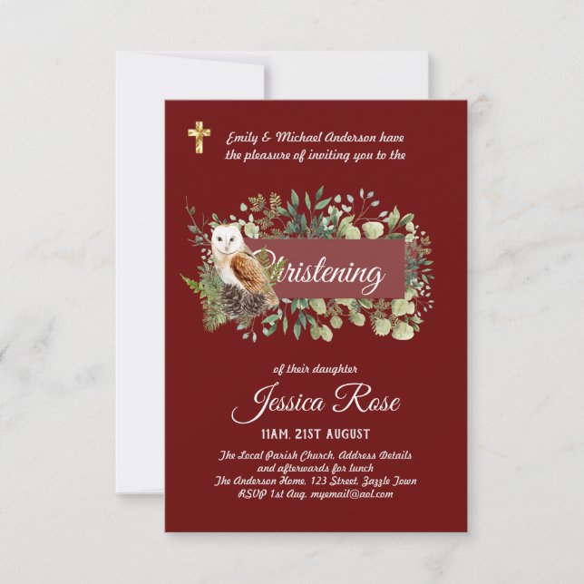 UGGLA Christening Inbjudan Baptism (Framsida)