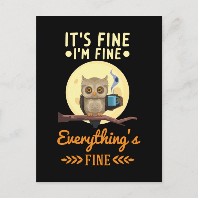 Uggla Coffee Morgon Crazy Bird Vykort (Framsida)