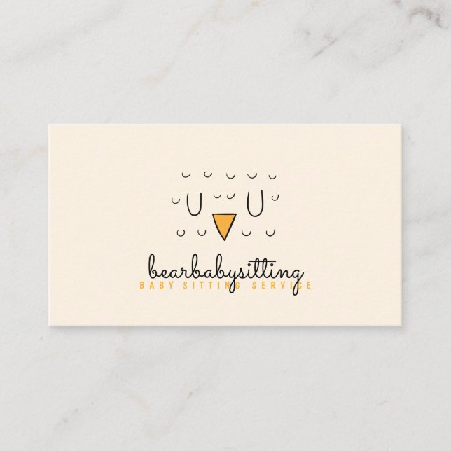 Uggla Cute Bird Ansikte Animal Baby Visitkort (Framsida)