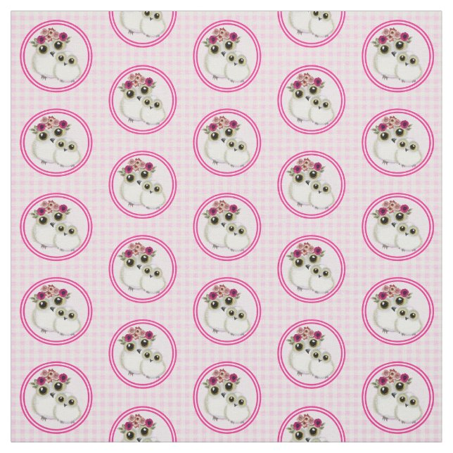Uggla Cute Rosa White Gingham Play Tyg (Provkarta)