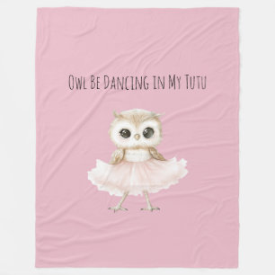 Uggla dansar rosa tutu ballerina fleecefilt