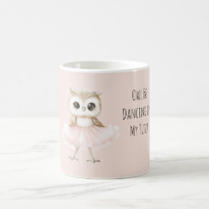 Uggla dansar rosa tutu ballerina kaffemugg