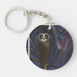 Uggla Design Acrylic Keychain Round Psychedelia