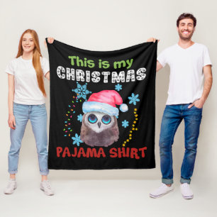 Uggla det här är min Jul Pajama Shirt Fleecefilt