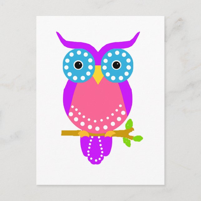 Uggla Dots Design Färg.jpg Vykort (Framsida)