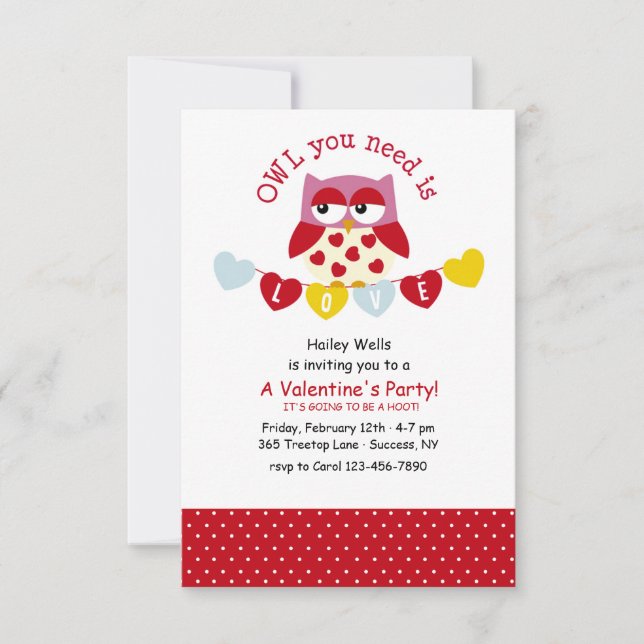 Uggla du behöver är inbjudan till Kärlek (Framsida)