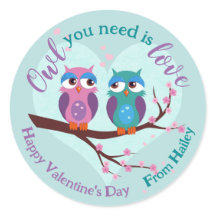 Uggla du behöver är kärlek Cute tecknad Valentines