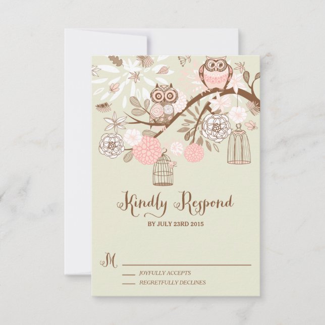 Uggla du behöver är Kärlek Rosa Ugglor OSA kort (Framsida)