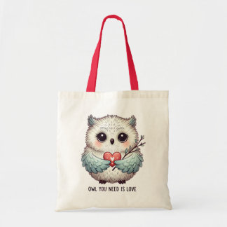 Uggla du behöver är Kärlek tote Bag Tygkasse