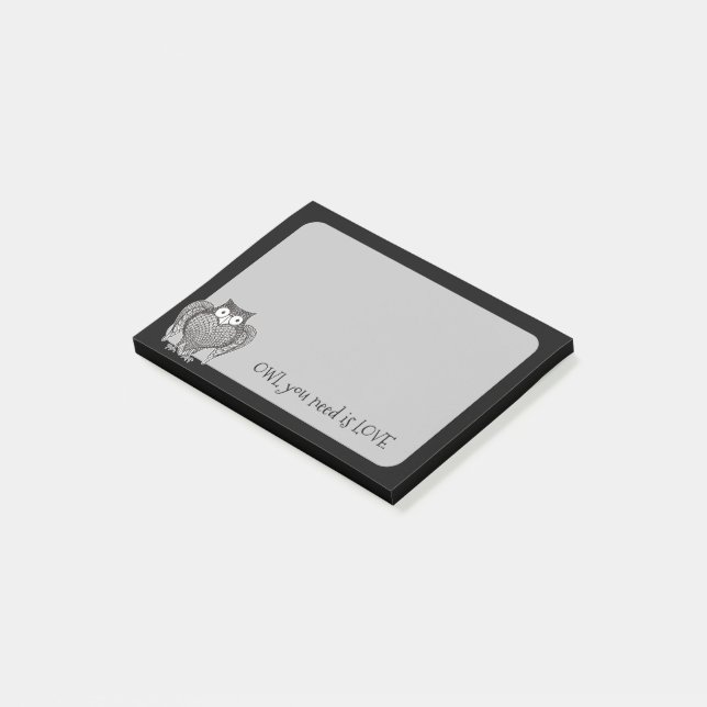 Uggla du behöver post-it block (Vinklad)