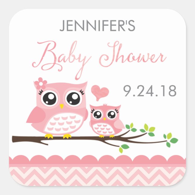 Uggla etikett för babyskårens etikett | Rosa Chevr (Framsida)