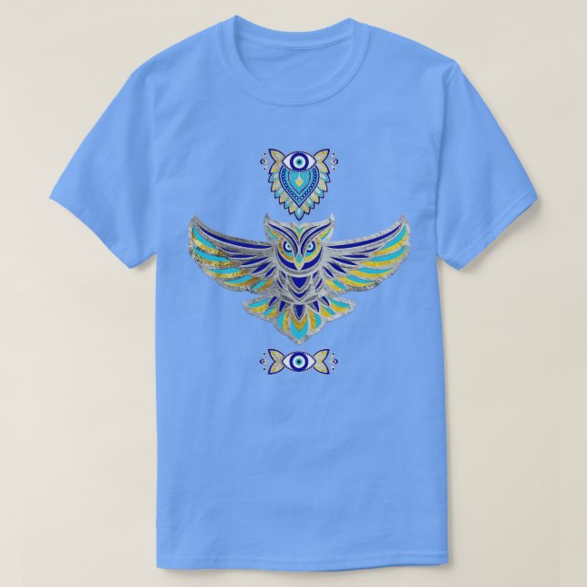 Uggla Evil Öga Ornament 1 T Shirt (Design framsida)