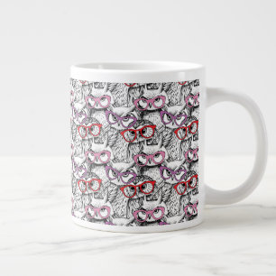 Uggla Eyeglass Mönster Jumbo Mugg