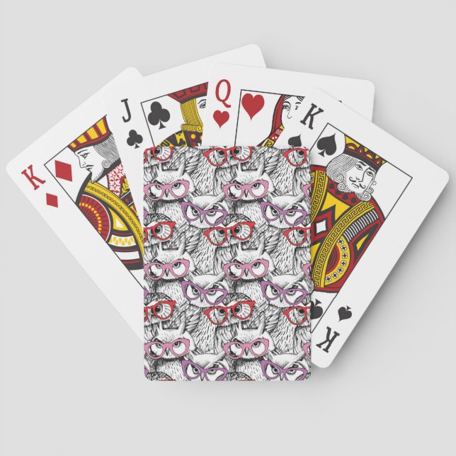 Uggla Eyeglasses Mönster Casinokort (Baksidan)