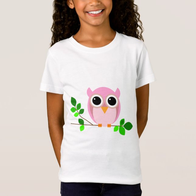 uggla, fågel, gren t shirt (Framsida)